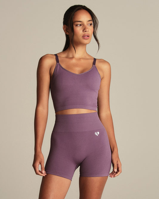 Power Seamless Built-In Bra Tank | Dusk Plum