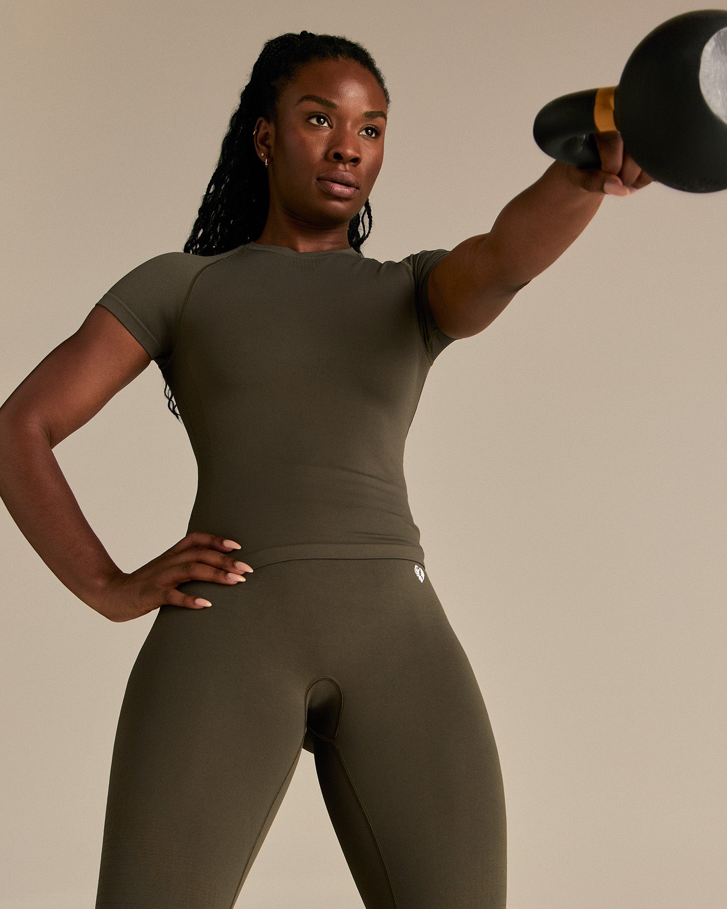 Power Seamless Short Sleeve Top | Dark Olive