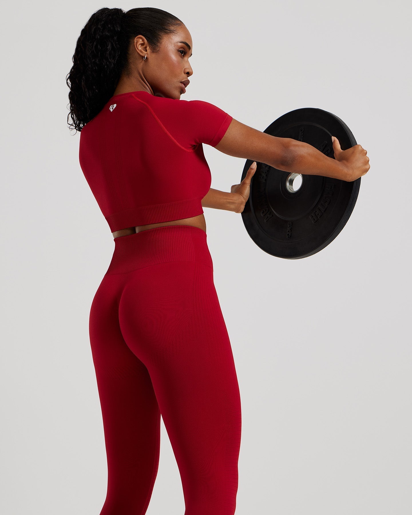 Power Seamless Short Sleeve Crop Top | Chilli Red