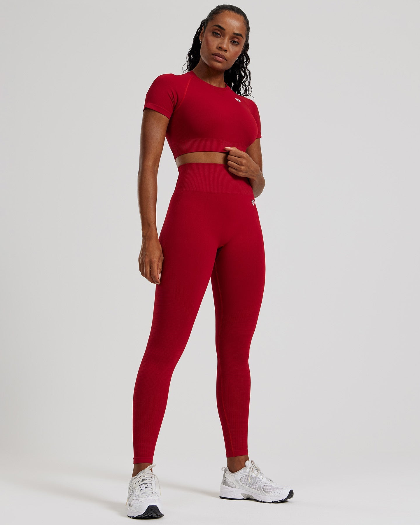 Power Seamless Short Sleeve Crop Top | Chilli Red