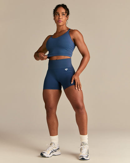 Power Seamless Built-In Bra Tank | Blueberry